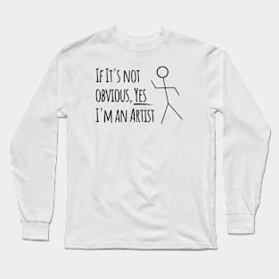 Funny Stick Figure Artist T-shirt Long Sleeve T-Shirt